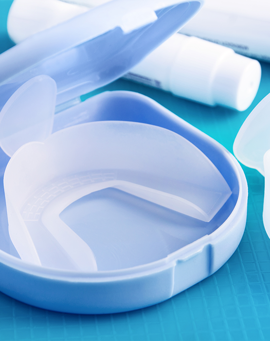 Tray and other parts of a take-home whitening kit